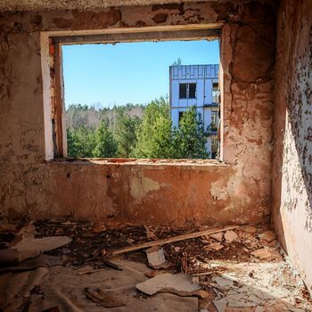 Verlassene sowjetische Wohnsiedlung Verlassene sowjetische Wohnsiedlung