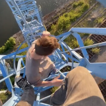 an abandoned boat repair shop with a police boat
