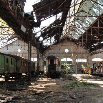 Železniční dvůr v Maďarsku 2019