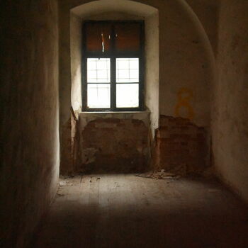 Buňka věznice Architektura staré zeď nápravném zařízení Buňka věznice Architektura staré zeď nápravném zařízení