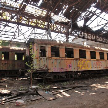 Železniční dvůr v Maďarsku 2019