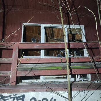 The campers won't be coming back here... An abandoned camp at night...