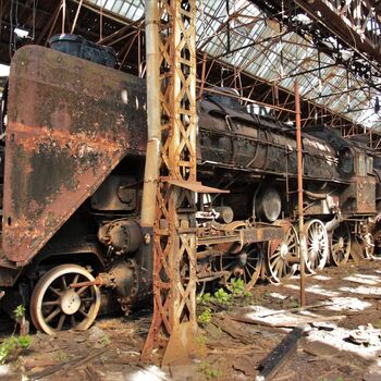 Železniční dvůr v Maďarsku 2019