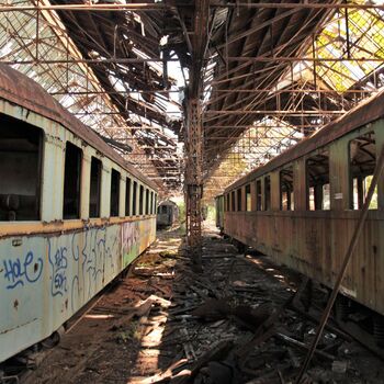 Železniční dvůr v Maďarsku 2019