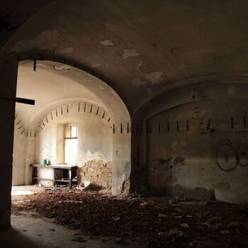 Monumental dark landmark of the city 2023