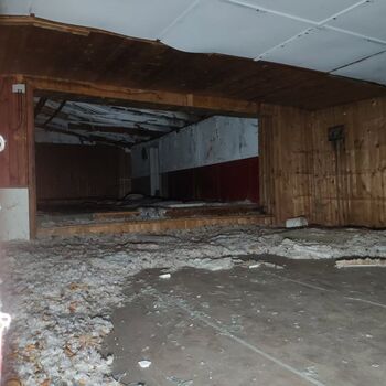 The campers won't be coming back here... An abandoned camp at night...