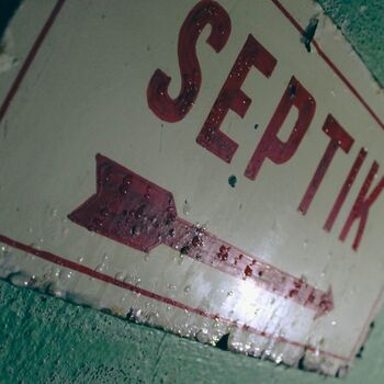 Fallout shelter and old railway building