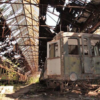 Železniční dvůr v Maďarsku 2019