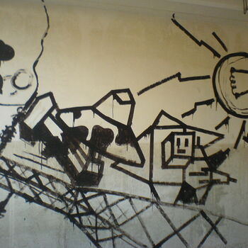 plot bariéra sgrafity Skica