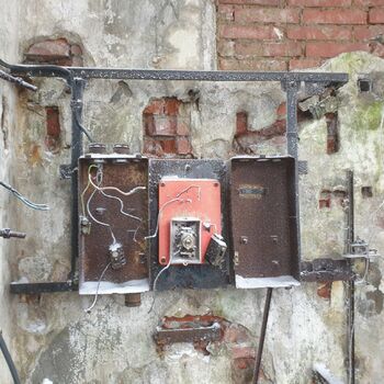 Visací zámek zámek Upevňovací prvek zeď staré zádržný systém