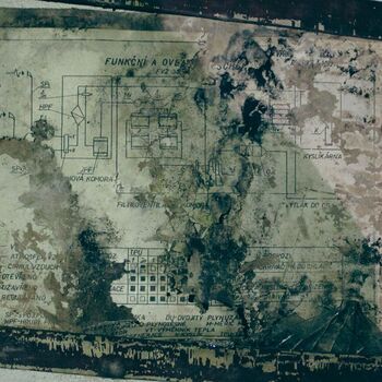 Fallout shelter and old railway building