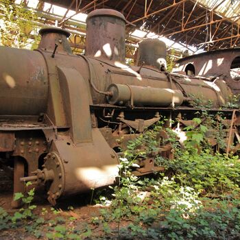 Železniční dvůr v Maďarsku 2019