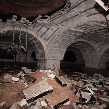 Monumental dark landmark of the city 2023