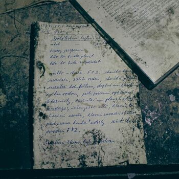 Fallout shelter and old railway building