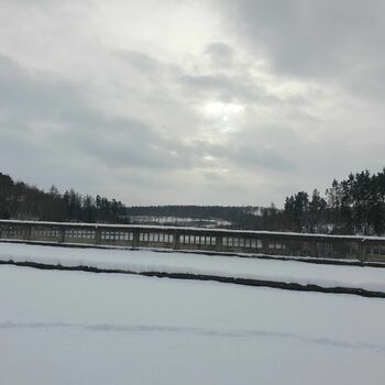 zábradlí sníh obloha krajina