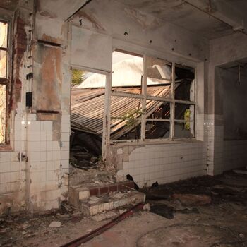 Monumental dark landmark of the city 2023