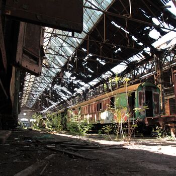 Železniční dvůr v Maďarsku 2019