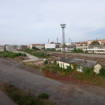 Pohled na postupující výstavbu nového sídliště