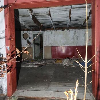 The campers won't be coming back here... An abandoned camp at night...