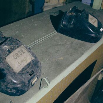 Fallout shelter and old railway building