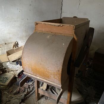Abandoned farmhouses side by side.