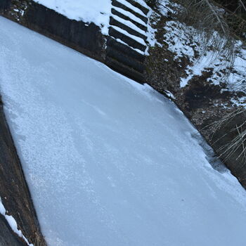 snow bobsled sled winter vehicle cold landscape ice trees snow bobsled sled winter vehicle cold landscape ice trees