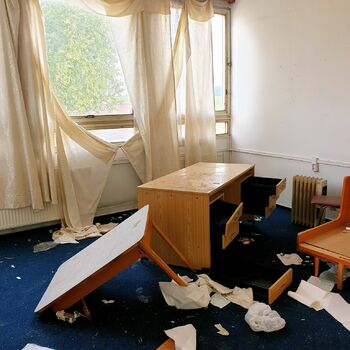 room interior furniture bedroom home house chair table lamp