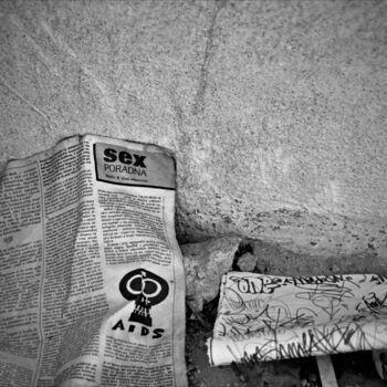 newspaper product graffito