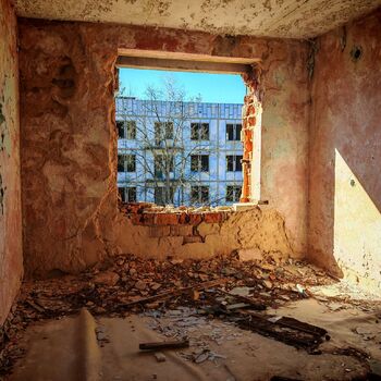 Verlassene sowjetische Wohnsiedlung Verlassene sowjetische Wohnsiedlung