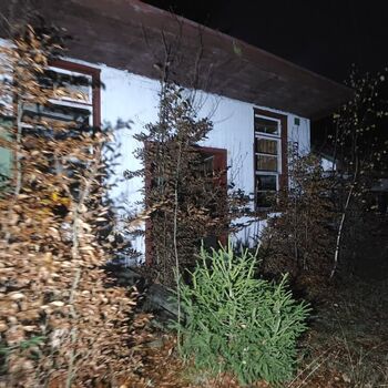 The campers won't be coming back here... An abandoned camp at night...