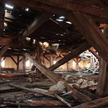 Monumental dark landmark of the city 2023