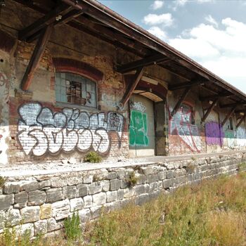 A station with a dark history where trains no longer stop A station with a dark history where trains no longer stop