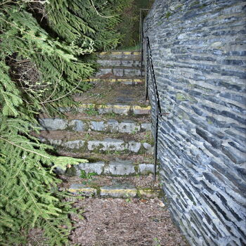 ascent slope landscape wall