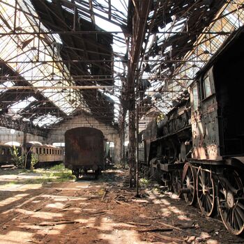 Železniční dvůr v Maďarsku 2019