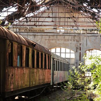 Železniční dvůr v Maďarsku 2019