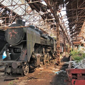 Železniční dvůr v Maďarsku 2019