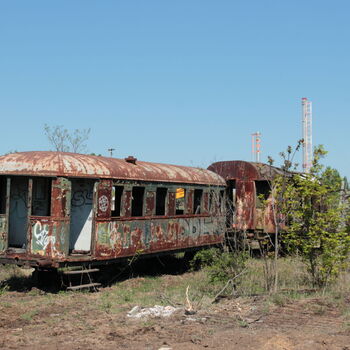 Železniční dvůr v Maďarsku 2019
