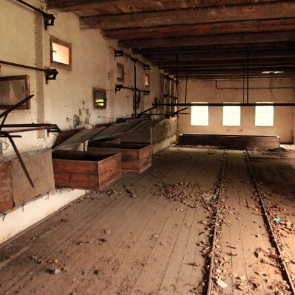 Hop drying room in the chateau courtyard