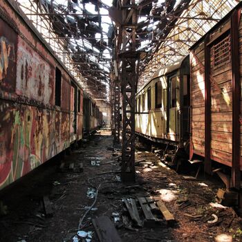 Železniční dvůr v Maďarsku 2019