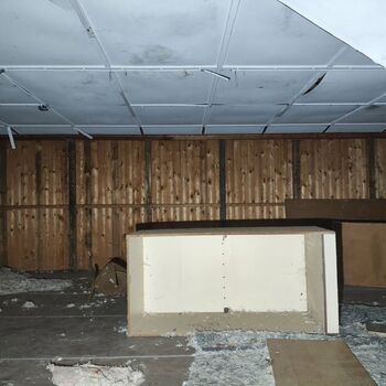 The campers won't be coming back here... An abandoned camp at night...