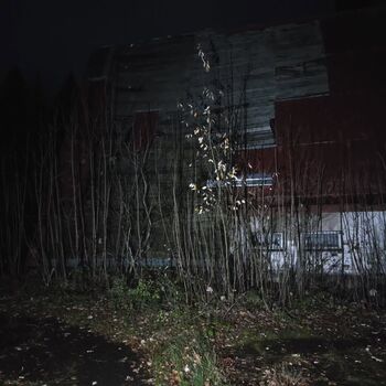 The campers won't be coming back here... An abandoned camp at night...