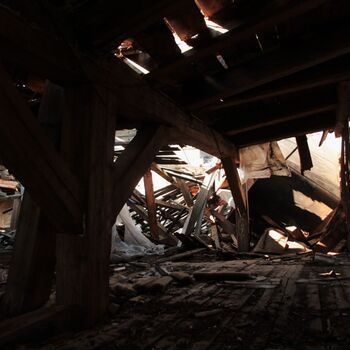 Monumental dark landmark of the city 2023