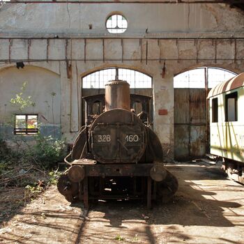 Železniční dvůr v Maďarsku 2019