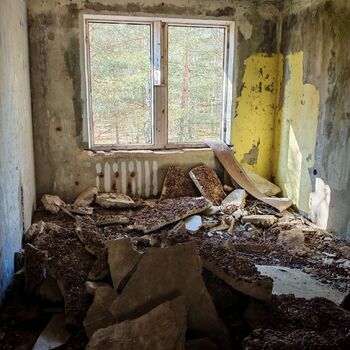 Verlassene sowjetische Wohnsiedlung Verlassene sowjetische Wohnsiedlung