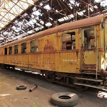 Železniční dvůr v Maďarsku 2019