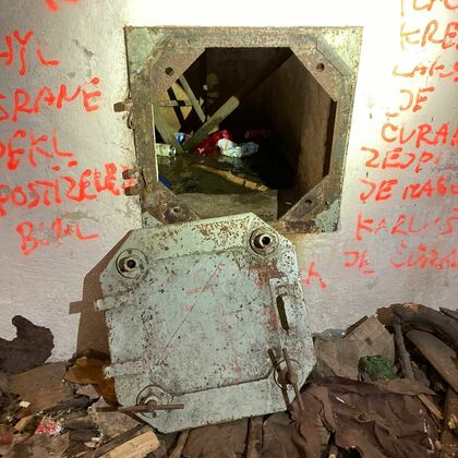 An abandoned bunker in the woods